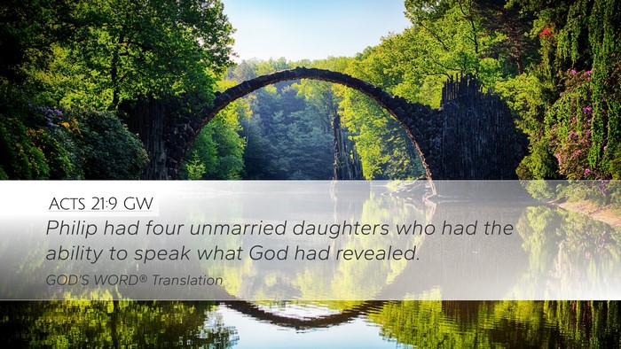 Acts 21:9 GW Bible Verse Image
