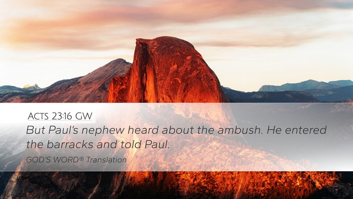 Acts 23:16 GW Bible Verse Image