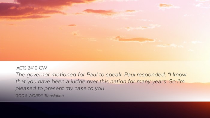 Acts 24:10 GW Bible Verse Image