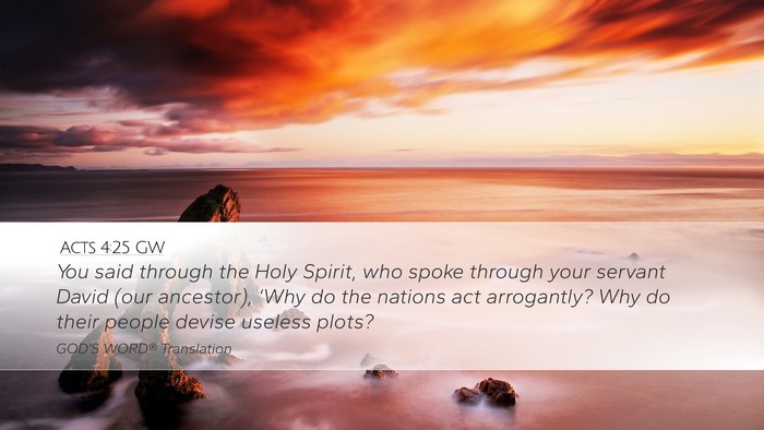Acts 4:25 GW Bible Verse Image