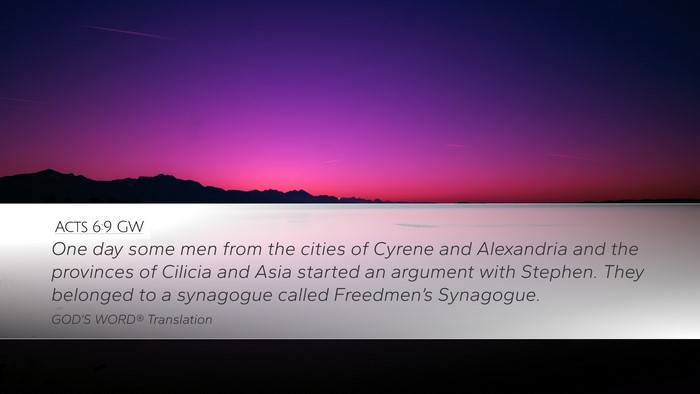 Acts 6:9 GW Bible Verse Image