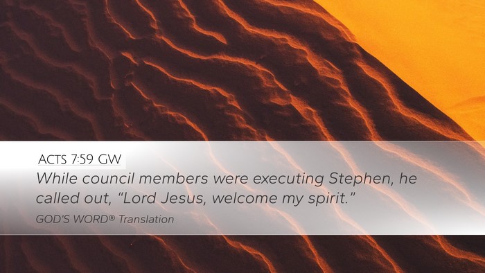 Acts 7:59 GW Bible Verse Image