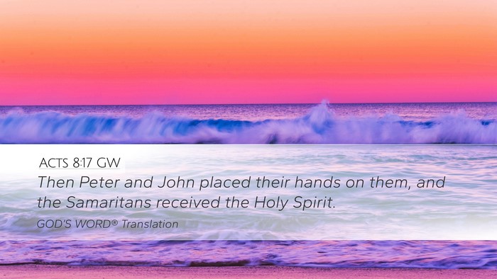 Acts 8:17 GW Bible Verse Image