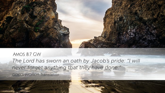Amos 8:7 GW Bible Verse Image