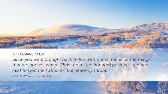 Colossians 3:1 GW Bible Verse Image