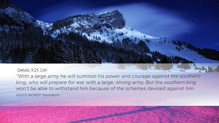 Daniel 11:25 GW Bible Verse Image