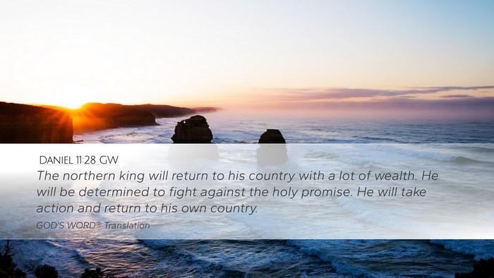 Daniel 11:28 GW Bible Verse Image