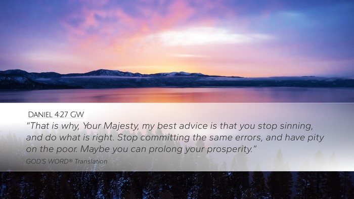 Daniel 4:27 GW Bible Verse Image