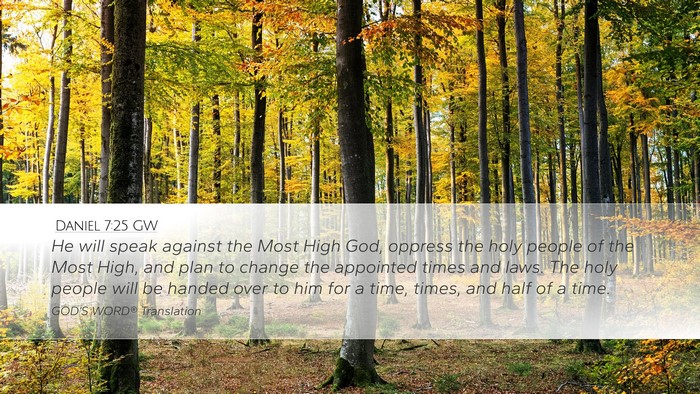 Daniel 7:25 GW Bible Verse Image