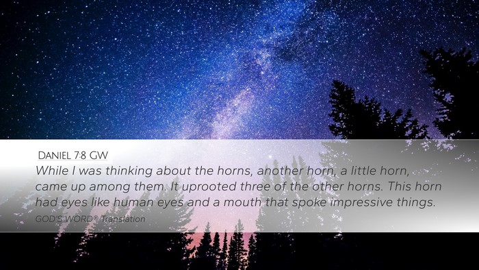 Daniel 7:8 GW Bible Verse Image