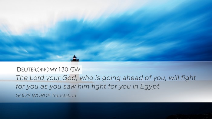 Deuteronomy 1:30 GW Bible Verse Image