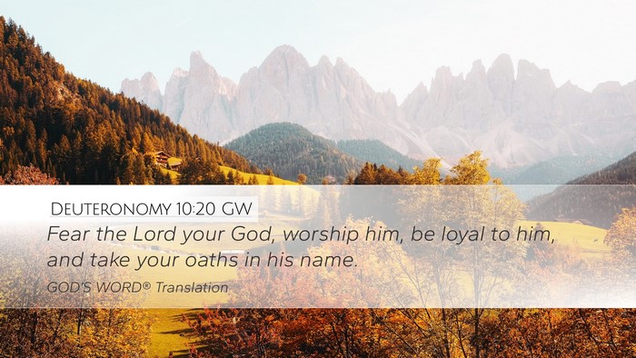 Deuteronomy 10:20 GW Bible Verse Image