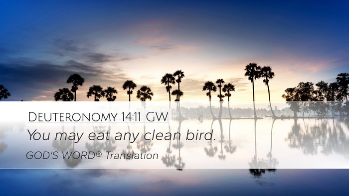Deuteronomy 14:11 GW Desktop Wallpaper - You may eat any clean - Desktop Bible Verse Wallpaper