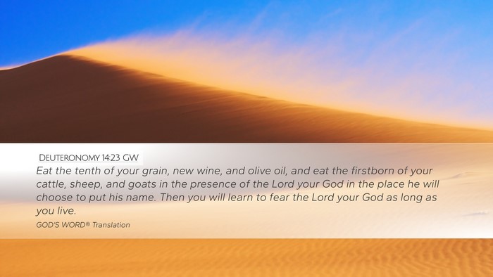 Deuteronomy 14:23 GW Bible Verse Image