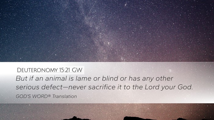 Deuteronomy 15:21 GW Bible Verse Image