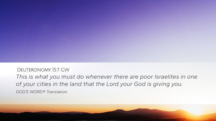Deuteronomy 15:7 GW Bible Verse Image