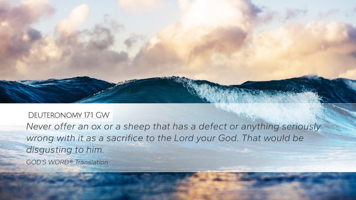 Deuteronomy 17:1 GW Bible Verse Image