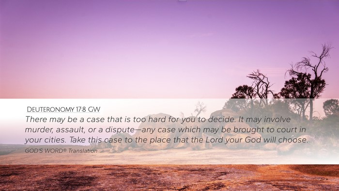 Deuteronomy 17:8 GW Bible Verse Image
