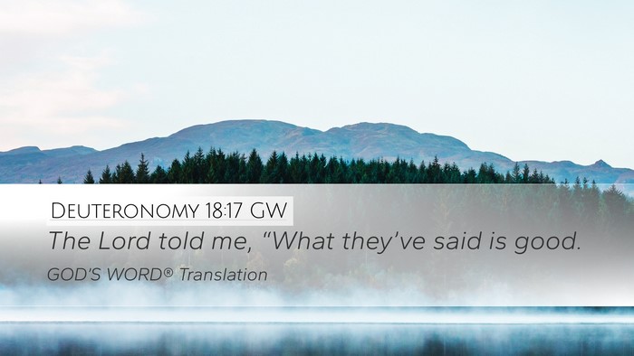 Deuteronomy 18:17 GW Bible Verse Image