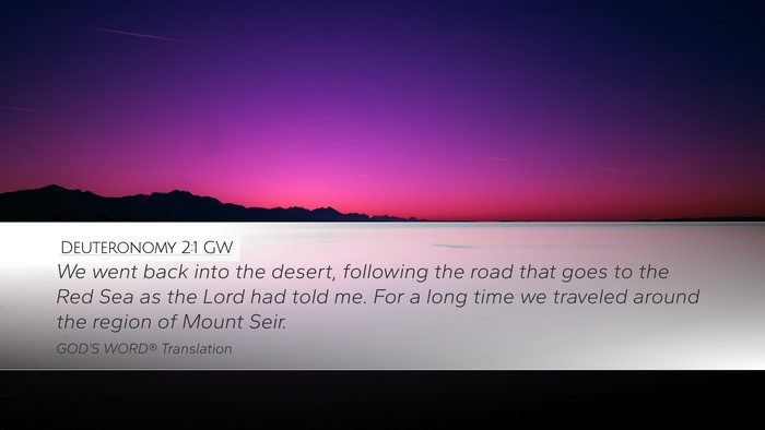 Deuteronomy 2:1 GW Bible Verse Image
