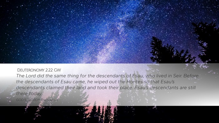 Deuteronomy 2:22 GW Bible Verse Image
