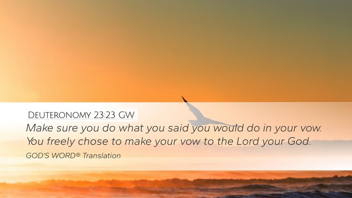 Deuteronomy 23:23 GW Bible Verse Image
