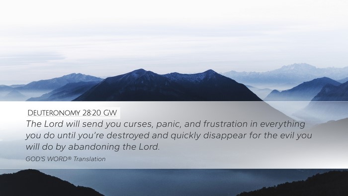Deuteronomy 28:20 GW Bible Verse Image