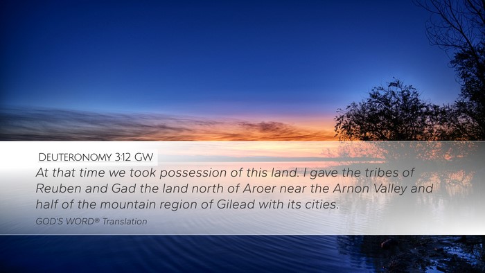 Deuteronomy 3:12 GW Bible Verse Image