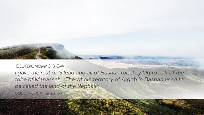 Deuteronomy 3:13 GW Bible Verse Image