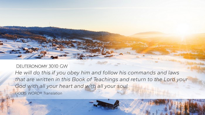 Deuteronomy 30:10 GW Bible Verse Image