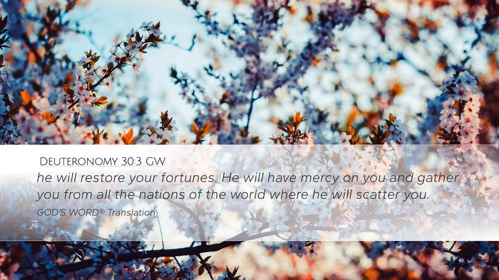 Deuteronomy 30:3 GW Bible Verse Image