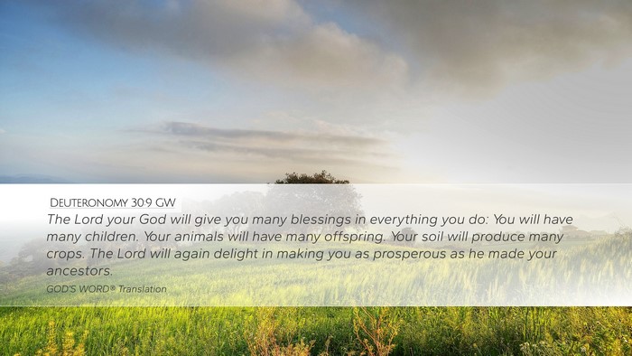 Deuteronomy 30:9 GW Bible Verse Image