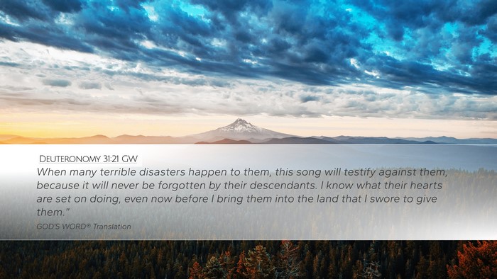 Deuteronomy 31:21 GW Bible Verse Image