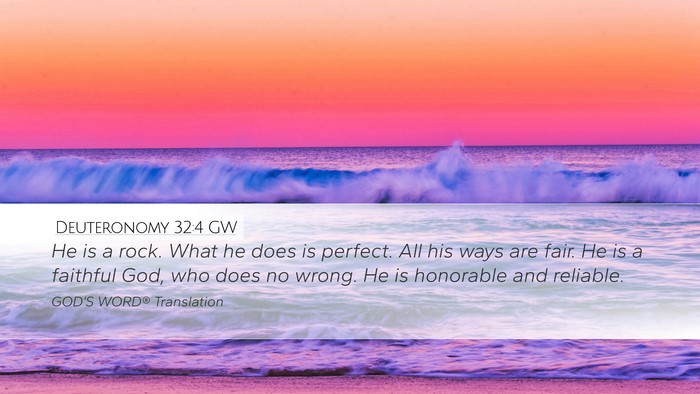 Deuteronomy 32:4 GW Bible Verse Image