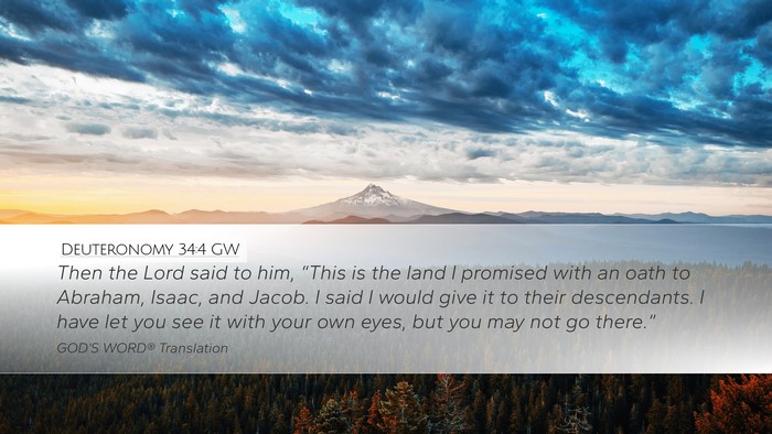 Deuteronomy 34:4 GW Bible Verse Image