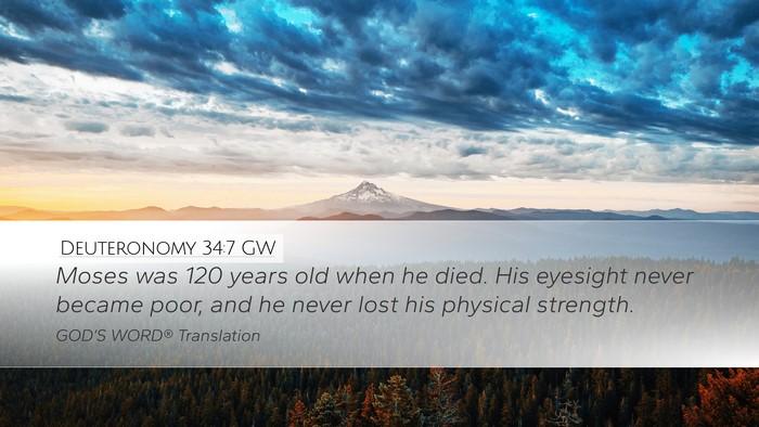 Deuteronomy 34:7 GW Bible Verse Image