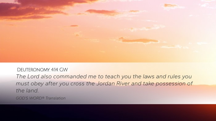 Deuteronomy 4:14 GW Bible Verse Image
