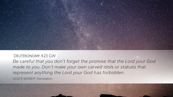 Deuteronomy 4:23 GW Bible Verse Image
