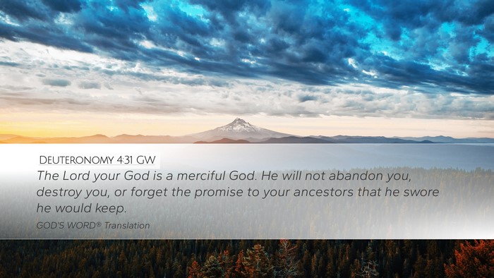 Deuteronomy 4:31 GW Bible Verse Image