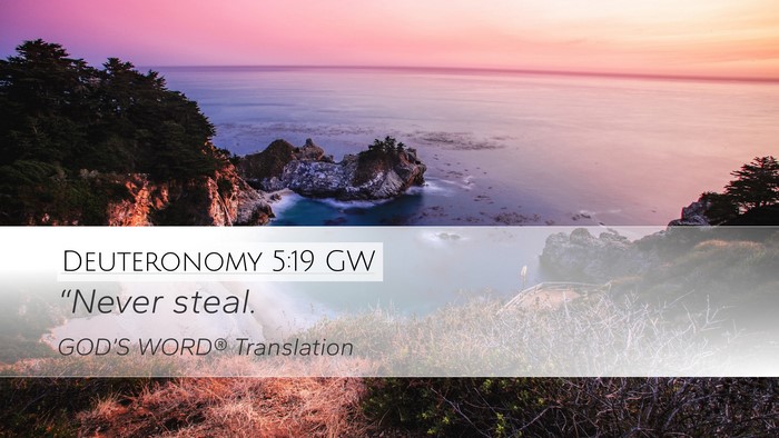 Deuteronomy 5:19 GW Bible Verse Image