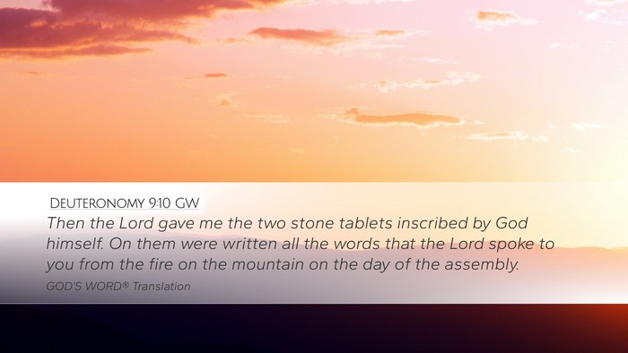 Deuteronomy 9:10 GW Bible Verse Image