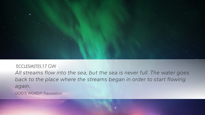 Ecclesiastes 1:7 GW Desktop Wallpaper - All streams flow into the sea, but the sea is - Desktop Bible Verse Wallpaper