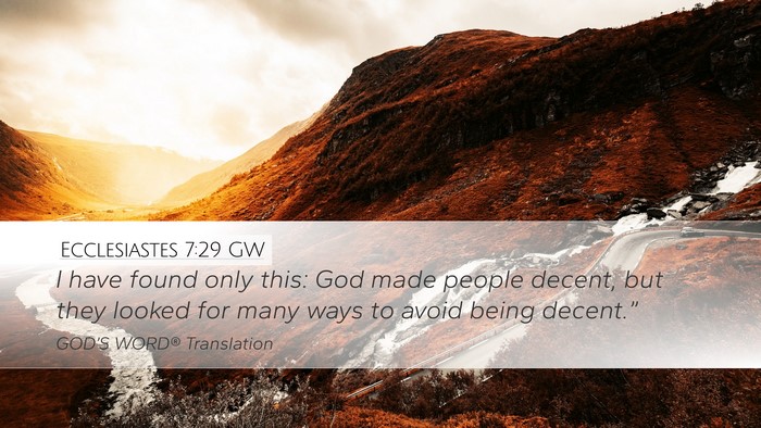 Ecclesiastes 7:29 GW Bible Verse Image