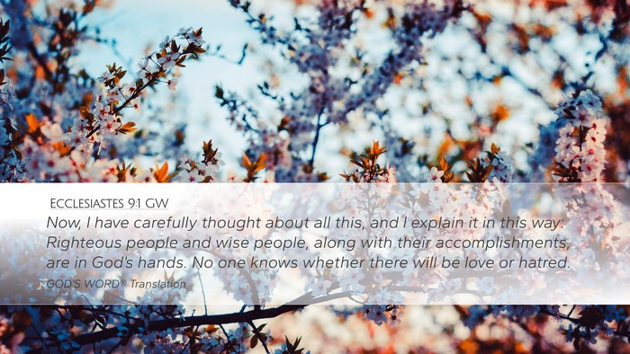 Ecclesiastes 9:1 GW Bible Verse Image