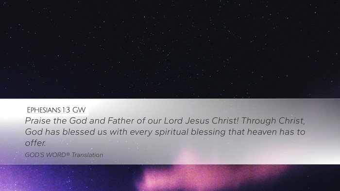 Ephesians 1:3 GW Bible Verse Image