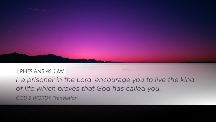 Ephesians 4:1 GW Bible Verse Image