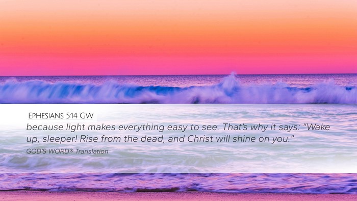 Ephesians 5:14 GW Bible Verse Image