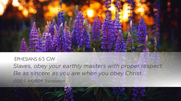 Ephesians 6:5 GW Bible Verse Image