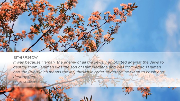 Esther 9:24 GW Bible Verse Image