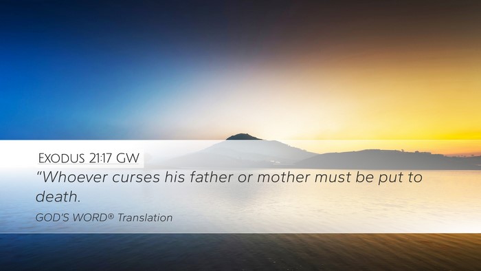 Exodus 21:17 GW Bible Verse Image